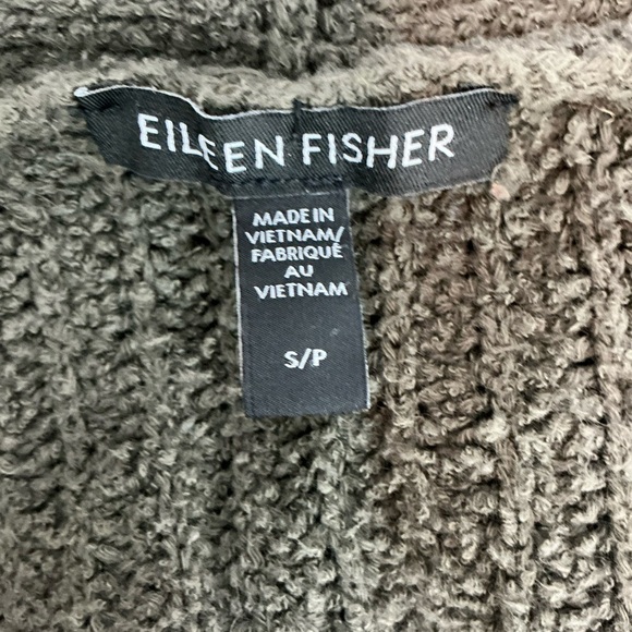 Eileen Fisher Textured Knit Cardigan Olive Green Relaxed Fit Size S - Picture 6 of 7